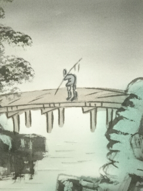 道具 ] - 道具 靖観筆 彩色山水 肉筆絹本掛軸（保護箱） | ネット